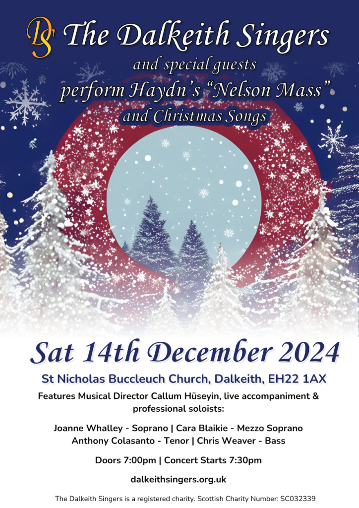 The Dalkeith Singers Christmas Concert 2024 poster. Select this image for more details.